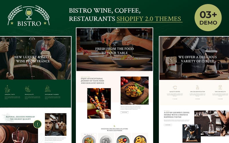 Bistro - Wine, Coffee & 餐厅食品多用途购物.0 Responsive Theme