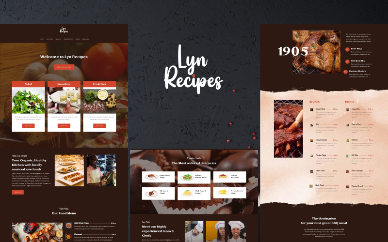 Lyn Recipes食品餐厅Joomla模型