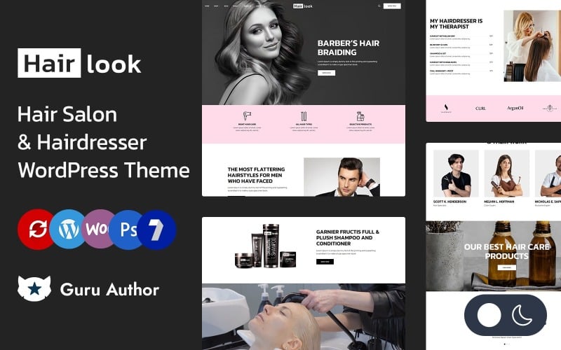 Hairlook - Haarsalon en kapper Elementor Wordpress Responsief Thema