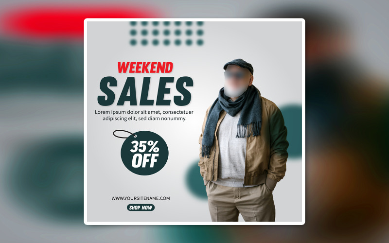 Weekend sales Social Media Promotional Eps Ads Banner Template