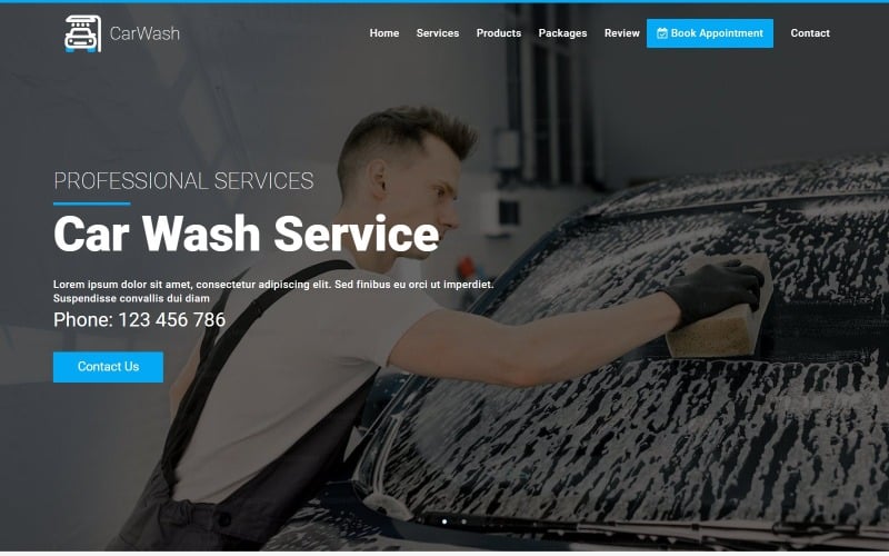 洗车-洗车，汽车修理工 & 汽车维修登陆页面模板