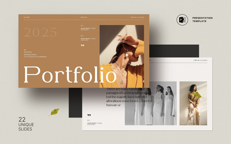 Slimme lay-out van presentatiesjabloon voor portfolio's