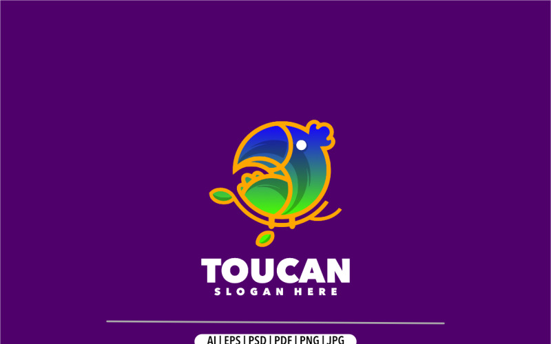 Toucan gradient colorful mascot logo