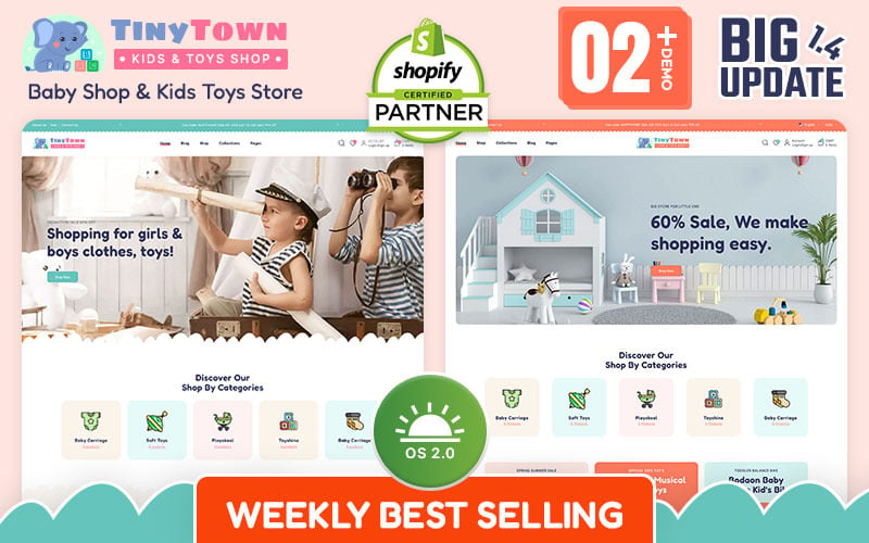 Tiny Town - Baby Shop and Kids Toys Store Shopify 2.0 Themes