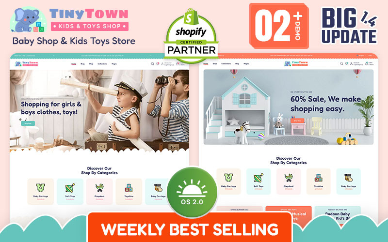 Tiny Town – Babyladen und Kinderspielzeugladen Shopify 2.0 Themes