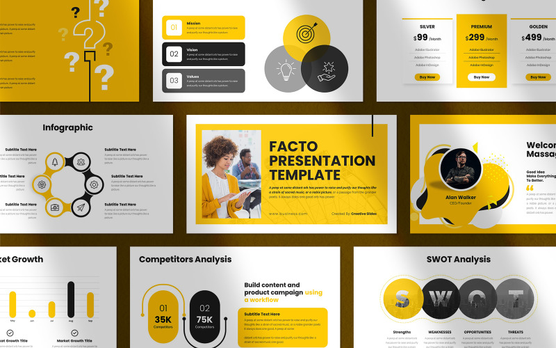 Facto - Plantilla de presentación de PowerPoint