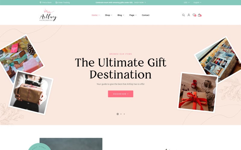 Artfusy - Tema Shopify per negozio di artigianato e artigianato