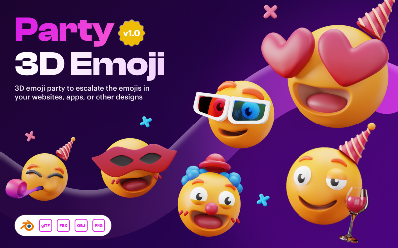 Emoty – 3D-Emoji-Set für Party und Feier