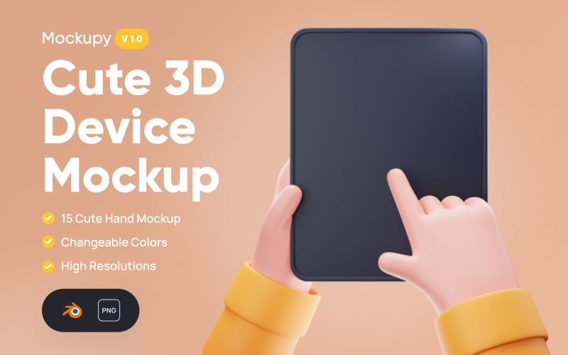 Mockupy - Schattig apparaat 3D-mockup