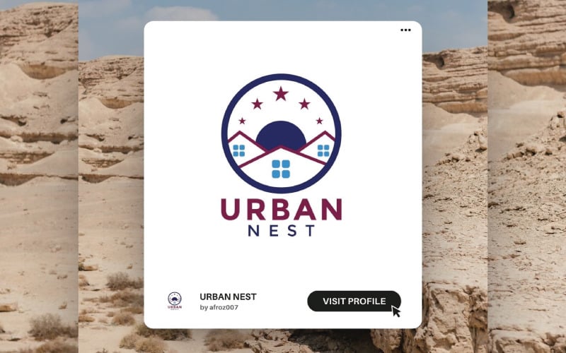 Modèle de logo Urban Nest – Logo immobilier moderne et minimaliste