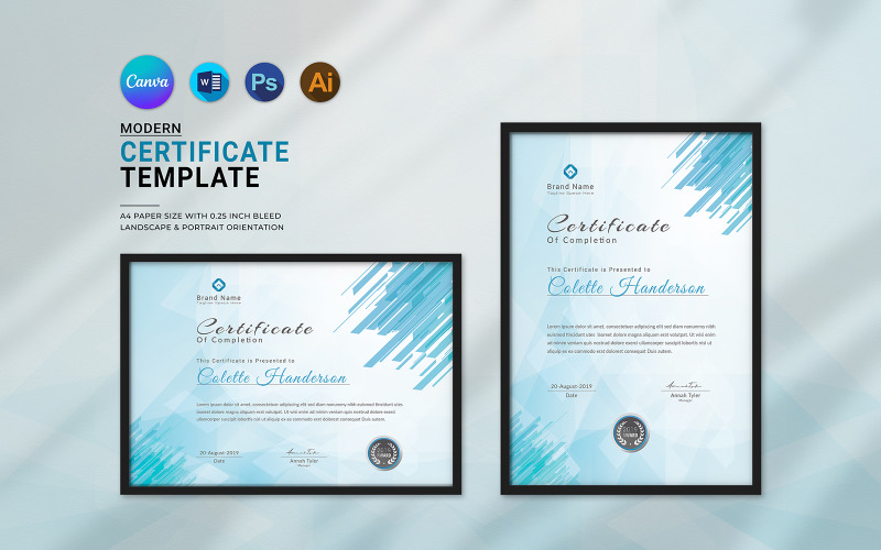 Modello di certificato Canva moderno multiuso aziendale