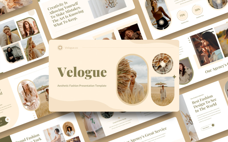 Velogue-Aesthetic Fashion PowerPoint šablony