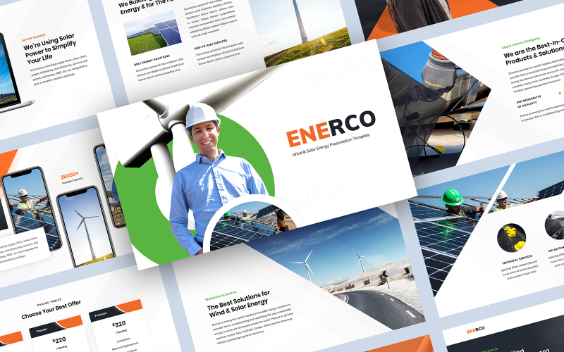 Enerco - Презентация возобновляемых источников энергии Шаблоны презентаций PowerPoint