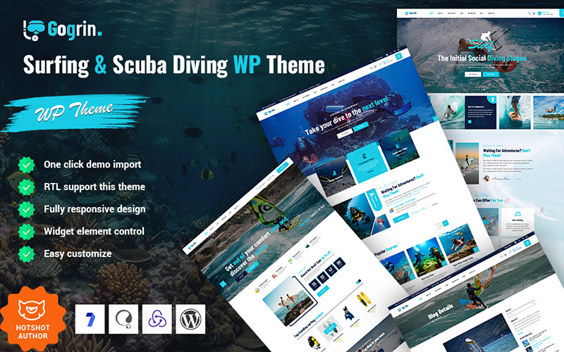 Gogrin - Surfing and Scuba Diving WordPress-tema