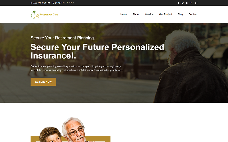 退休计划HTML5模板