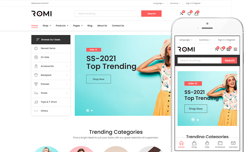 Romi - Тема WordPress для модных магазинов WooCommerce