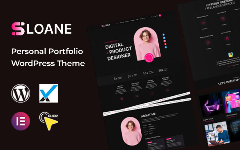 Sloane - Osobní portfolio CV/Resume WordPress Téma