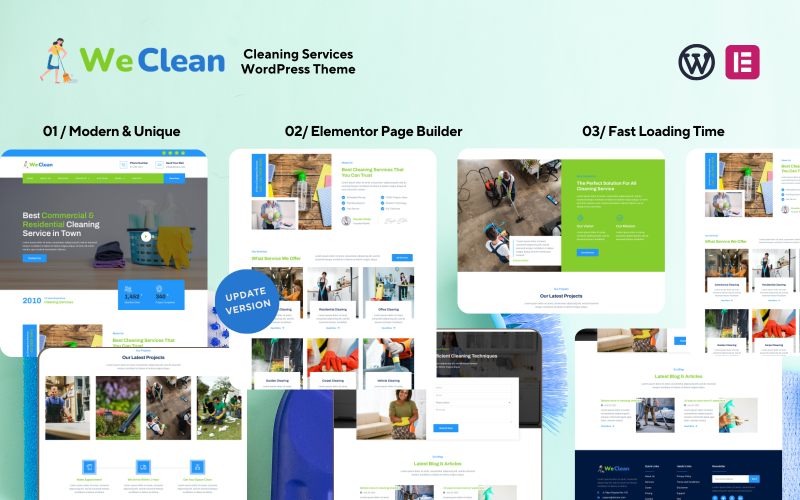 WeClean - Thème WordPress pour services de nettoyage