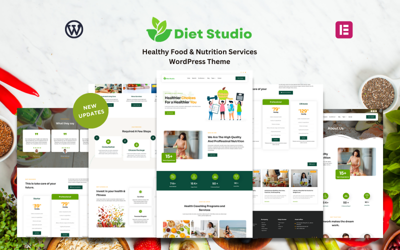 饮食工作室-健康食品 & 营养服务WordPress主题