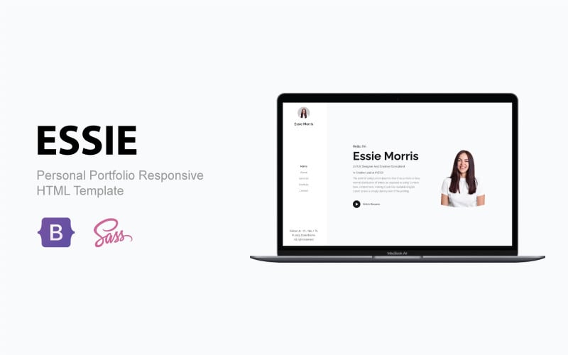 Essie | Responsiv HTML-mall för personlig portfölj