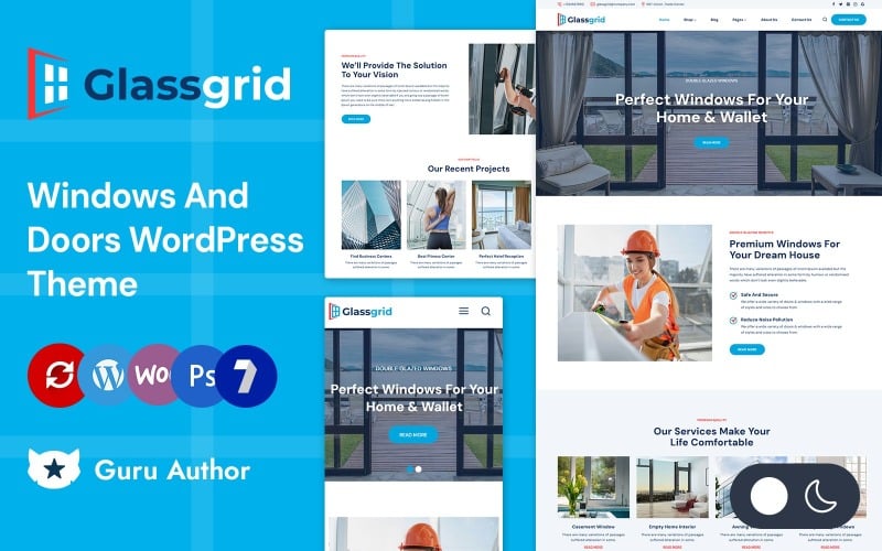 Glassgrid - Windows, Glasses and Doors Services Elementor Wordpress Responsive Theme