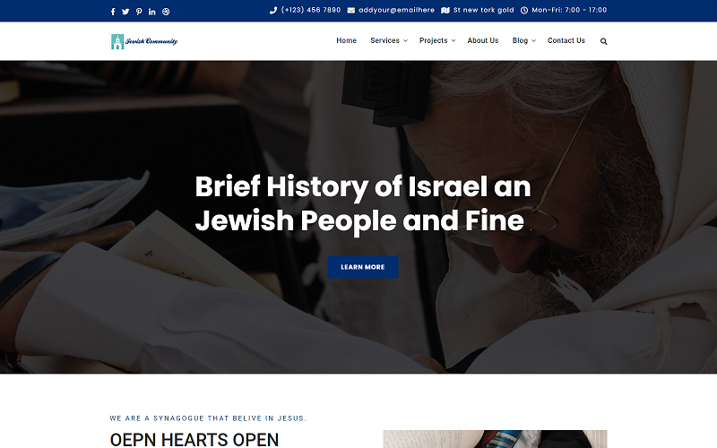 Jewish Community & 犹太教堂Html模板