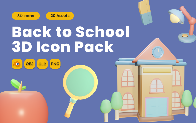 Back to School 3D Icon Pack Vol 6