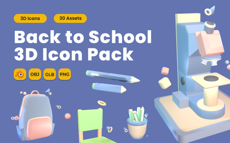 Zurück zur Schule 3D Icon Pack Band 5