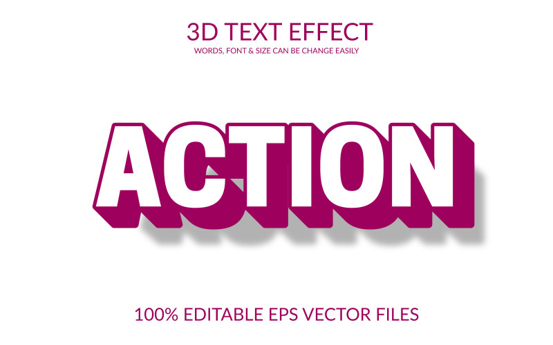3D Action Editable Vector Eps文本效果模板