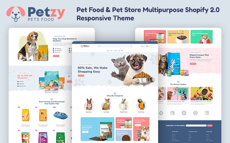 Petzy - Tema reattivo Shopify 2.0 multiuso per negozi di alimenti e animali domestici