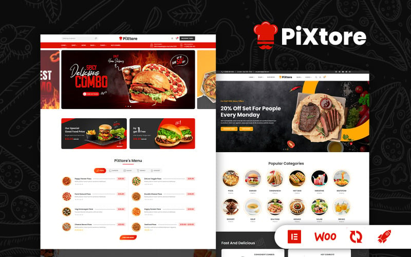 PiXtore -披萨和餐厅WooCommerce主题