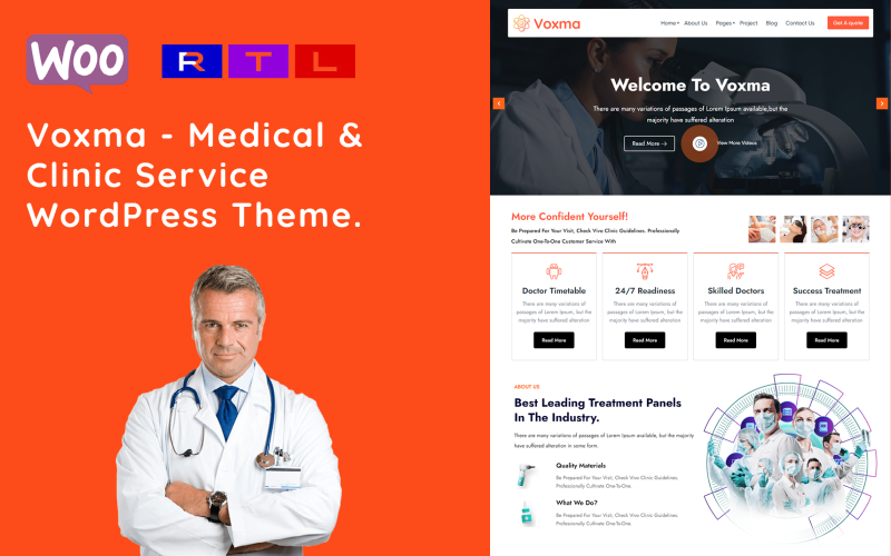 Voxma - Medical & Clinic Service WordPress-tema.