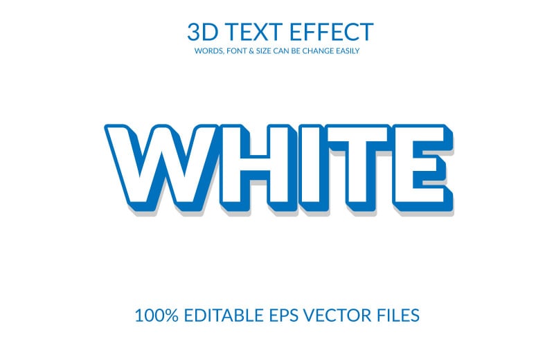 Weiße 3D-bearbeitbare Vektor-EPS-Texteffektvorlage