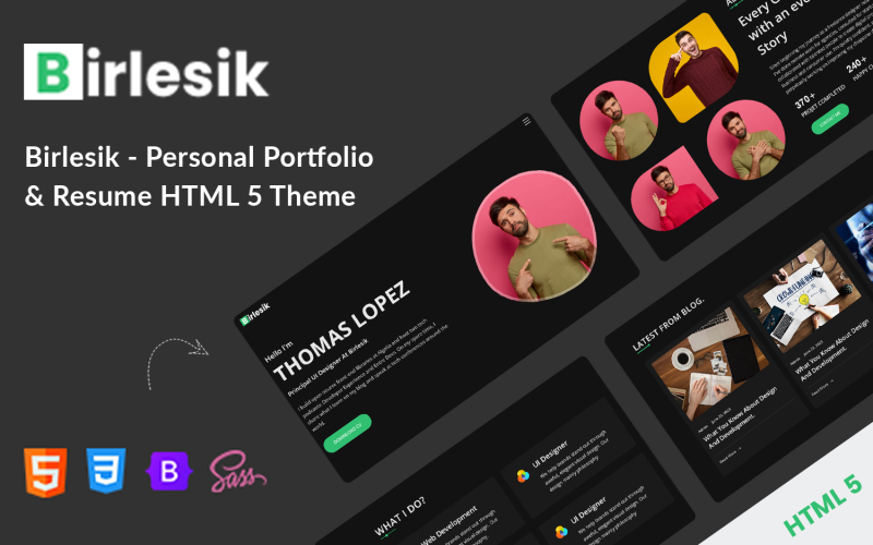 Birlesik - HTML5-тема резюме личного портфолио