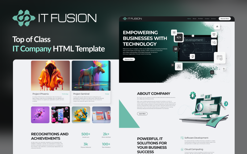 IT Fusion: accendi la tua trasformazione digitale | Modello HTML dell'azienda IT reattiva