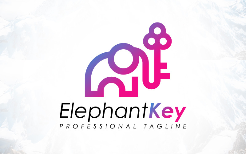 设计 criativo de logotipo de chave de elefante