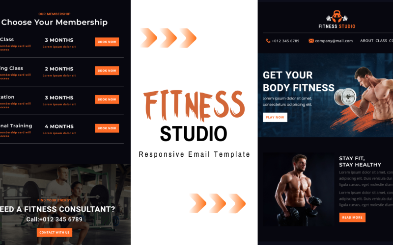 健身工作室-自适应电子邮件模板