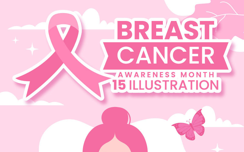 15 Illustration zum Brustkrebs-Bewusstseinsmonat