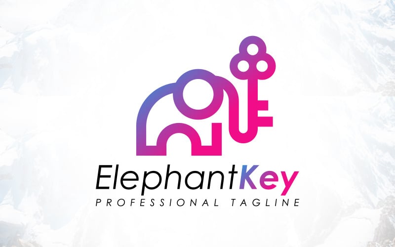 Kreativ design för elefantnyckellogotyp