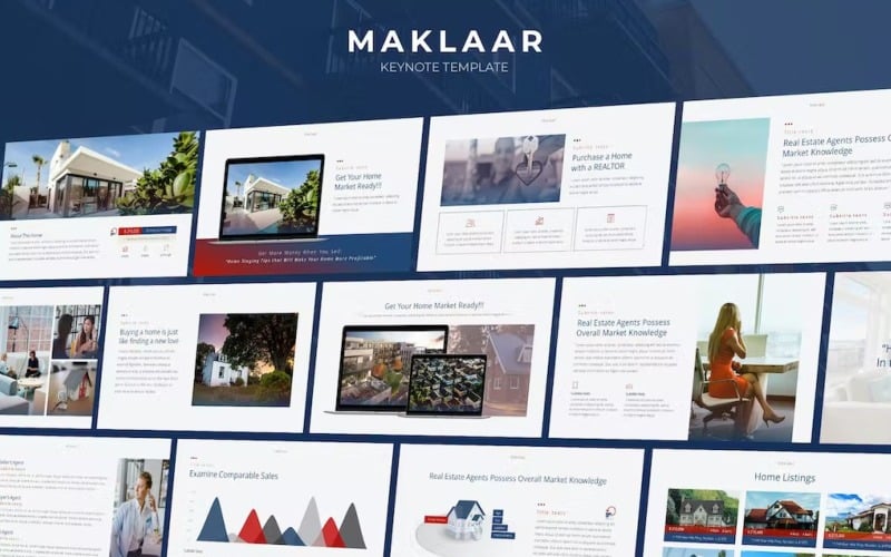 Maklaar - Modèle Keynote d'entreprise immobilière