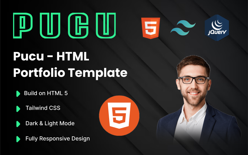 Pucu - Modelo da Web de Portfólio HTML Criativo