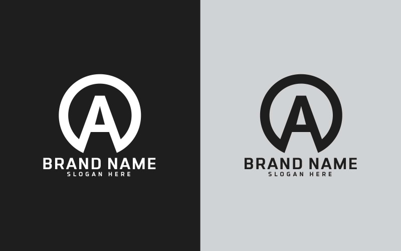 品牌A字母圆形标志设计-品牌识别
