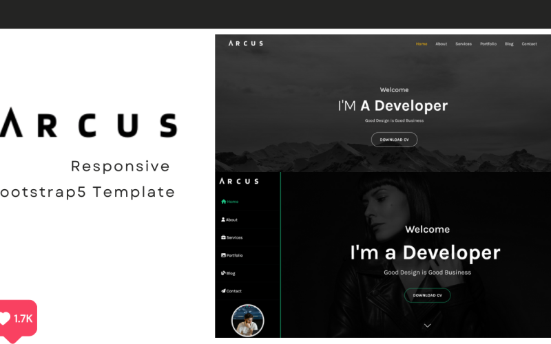 Arcus -个人作品集引导HTML模板