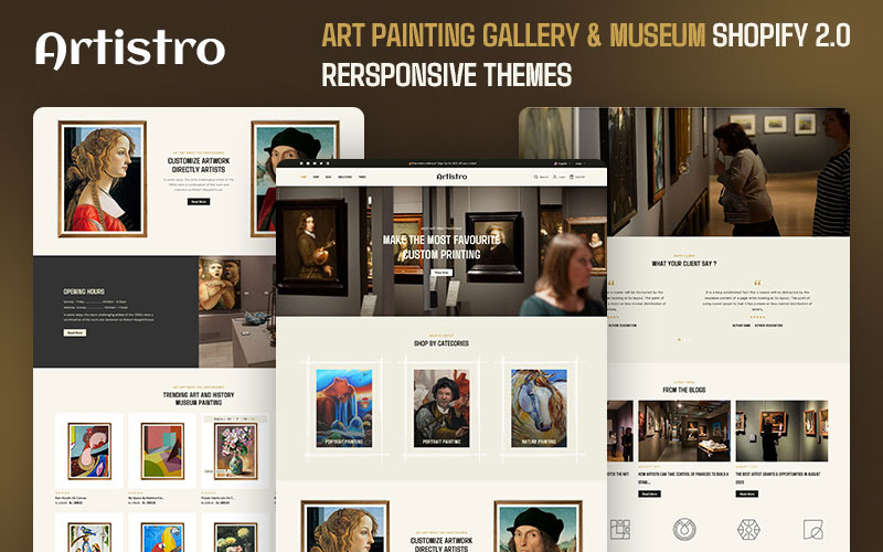 Artistro -艺术绘画和手工艺品商店. Mehrzweck-Shopify 2.0 Responsive Theme