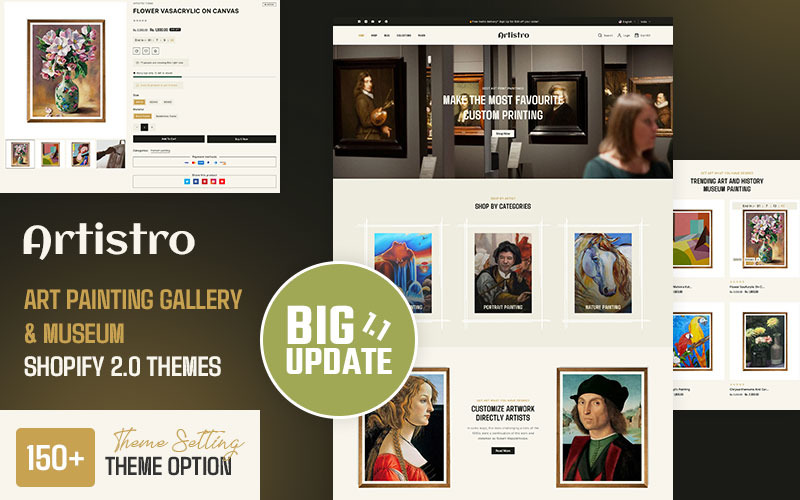 Artistro -艺术绘画和多用途工艺品商店Shopify 2.0响应主题