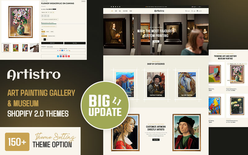 Artistro – Mehrzweck-Shopify 2.0响应性主题的艺术，绘画和工艺