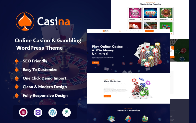 Casino en ligne - Thème WordPress pour jeux et paris