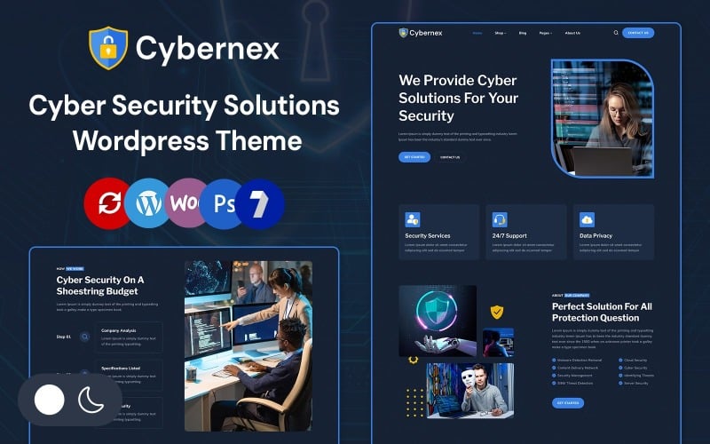 Cybernex - Tema Elementor de Wordpress adaptable para soluciones de seguridad cibernética