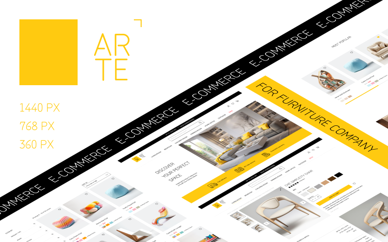 ARTE – Möbelbutik för e-handelswebbplats UI-mall