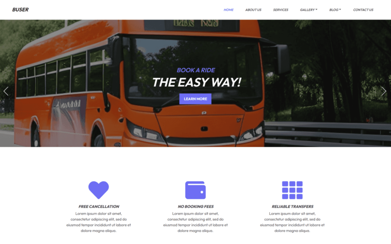 巴士运输HTML模板